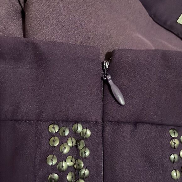 Tibi Silk Studded Mini Skirt Purple Size 6 - Picture 6 of 9